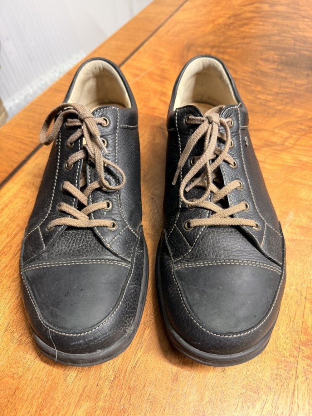Finn Comfort Alamo Shoes Mens 9.5 Black Leather Sneakers Comfort Quality